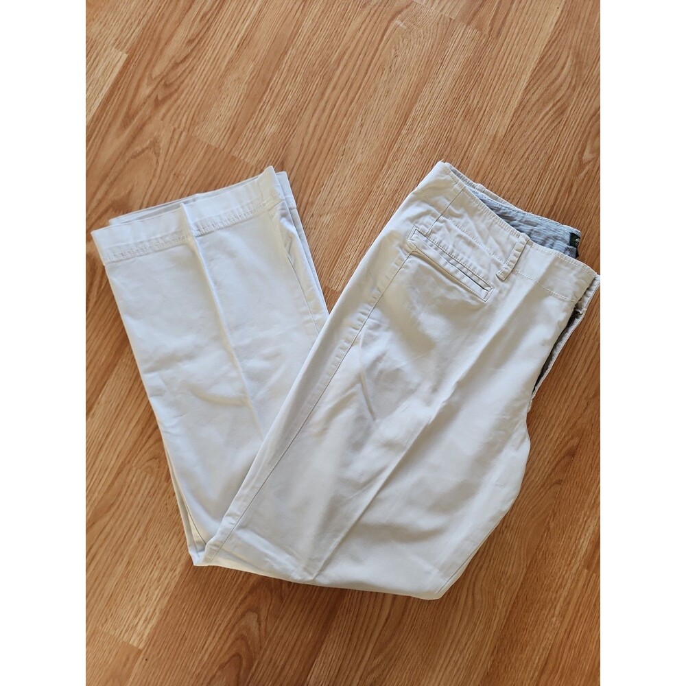 EDDIE BAUER Blakely Fit Woman's Cotton Boot Cut Pants Sz. 16 Light Beige